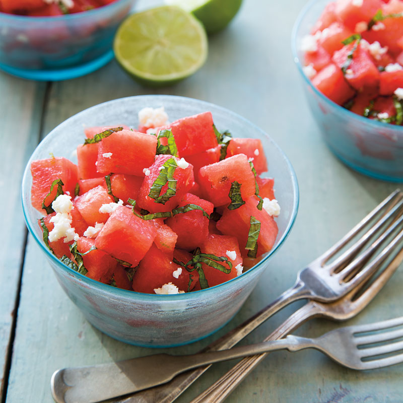 Watermelon and Feta Salad with Mint and Lime