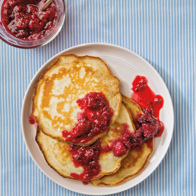 Buttermilk Pancakes with Berry Compote