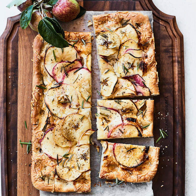 Apple Focaccia with Gruyère and Rosemary