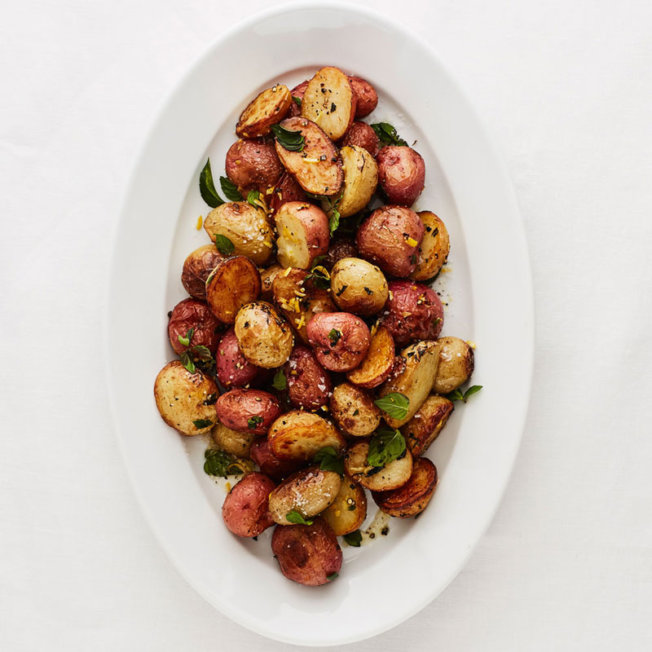 Roasted Potatoes with Mint and Lemon