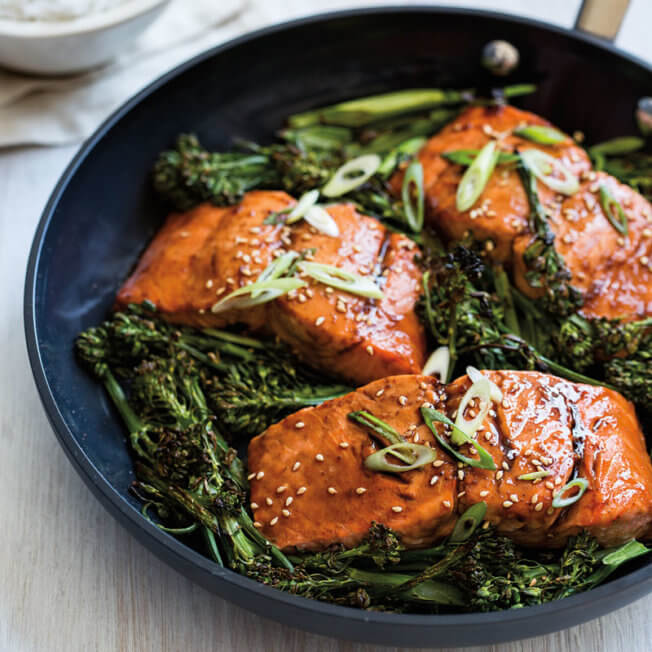 Soy-Ginger Glazed Salmon with Broccolini