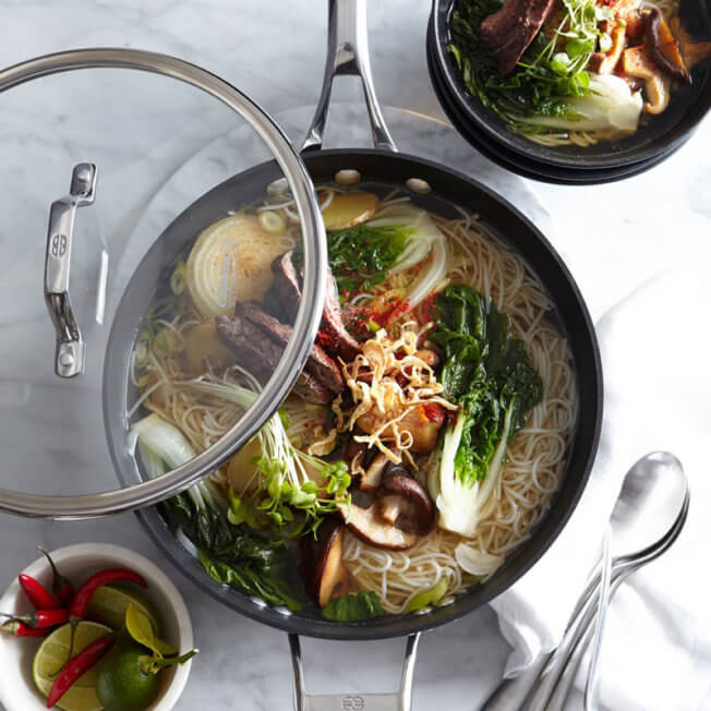 Steak and Mushrooms in Ginger-Miso Broth