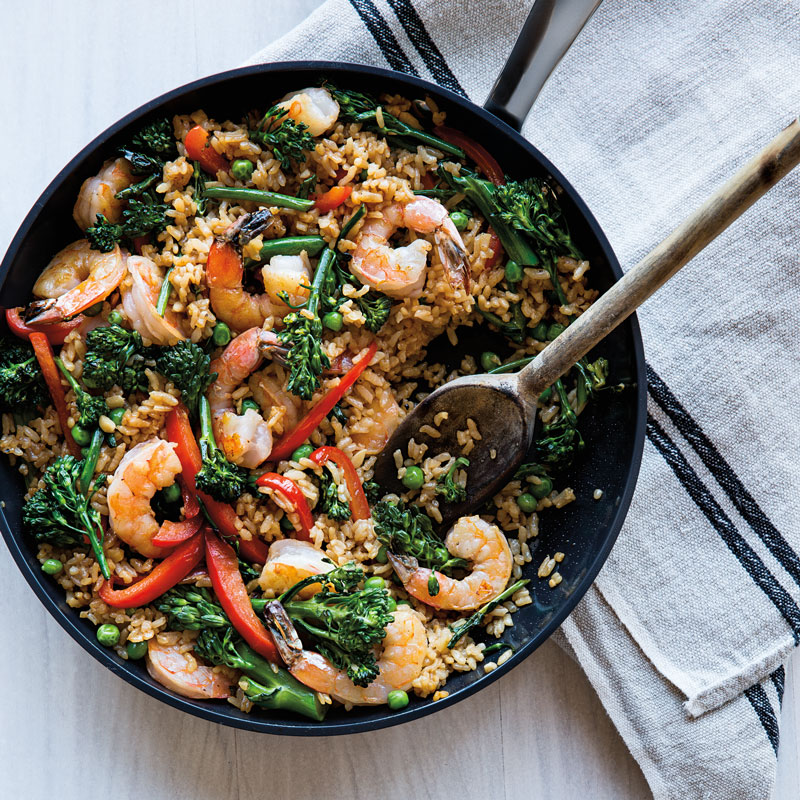 Fried Rice with Shrimp and Broccolini