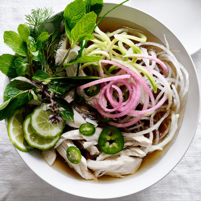 Chicken Pho with Radish and Zucchini Noodles