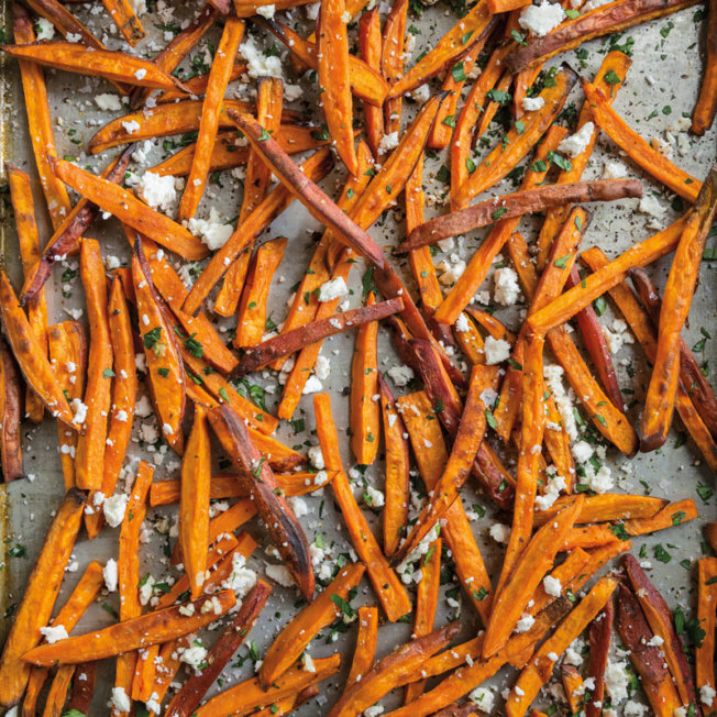 Sweet Potato Fries with Herbs and Cheese