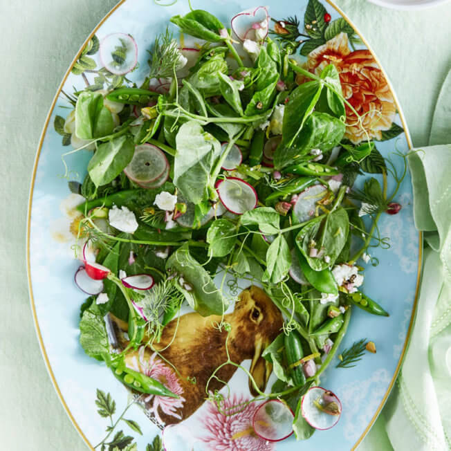 Spring Pea Salad with Radishes and Goat Cheese