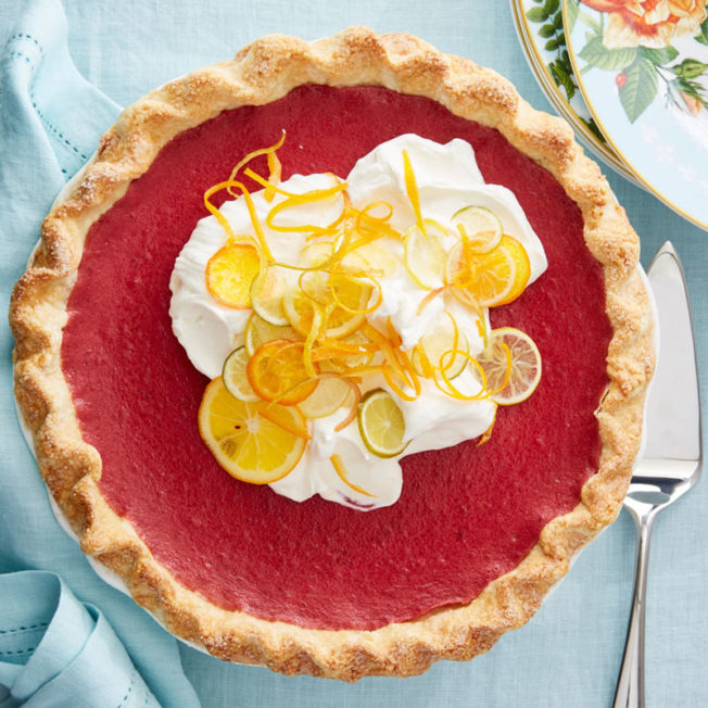 Cranberry Curd Pie with Citrus Whipped Cream