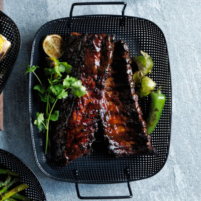 Baby Back Ribs with Bourbon-Black Pepper Sauce