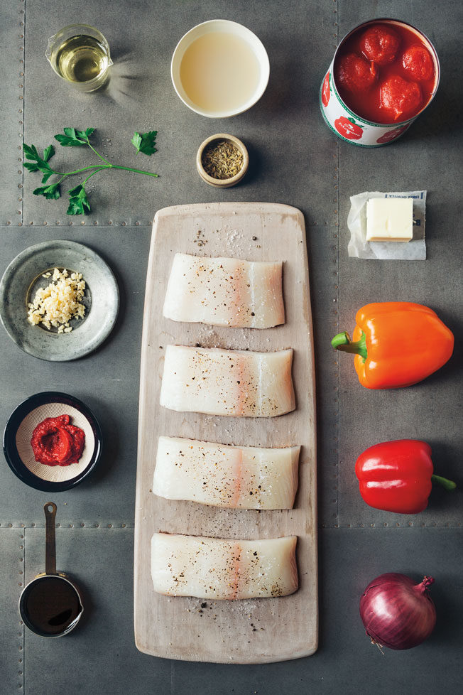 Halibut with Peperonata