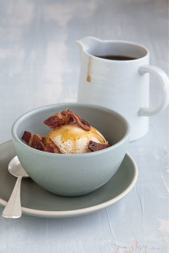 bourbon ice cream with candied bacon
