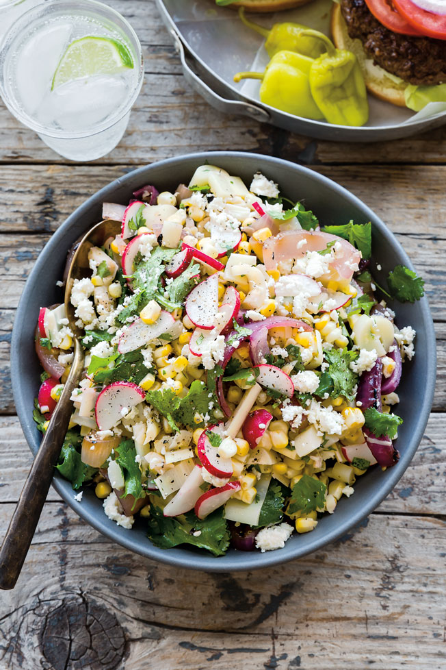 Chopped Salad with Grilled Corn and Cotija