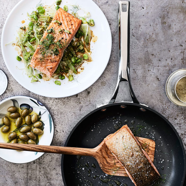 Sous Vide Salmon with Fennel and Green Olives
