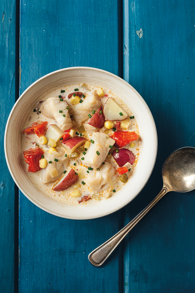 Slow-Cooker Fish Chowder with Potatoes and Corn Recipe