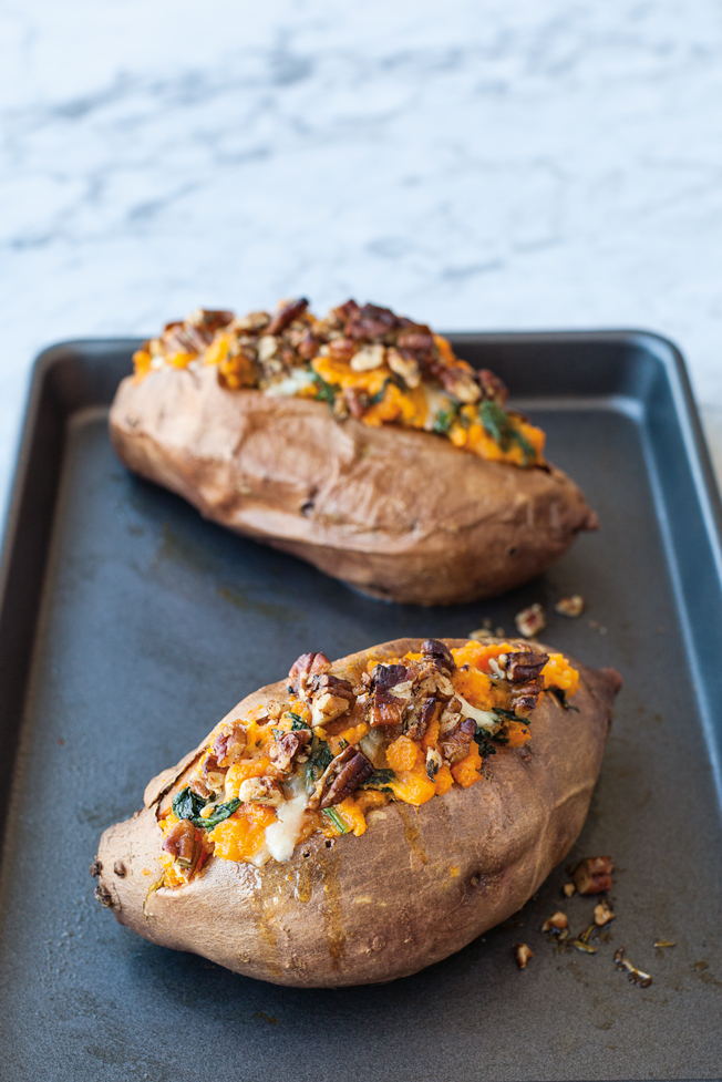 Garnet Yams Stuffed with Spinach and Cheese Recipe | Williams Sonoma Taste