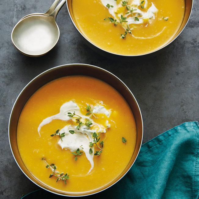 Squash Soup with Thyme Cream