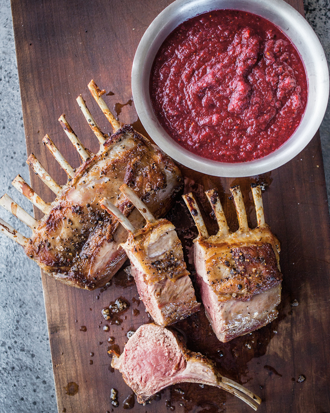 Rack of Lamb with Spicy Cranberry Relish