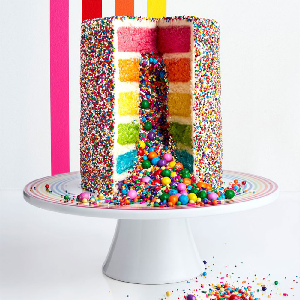 rainbow explosion cake